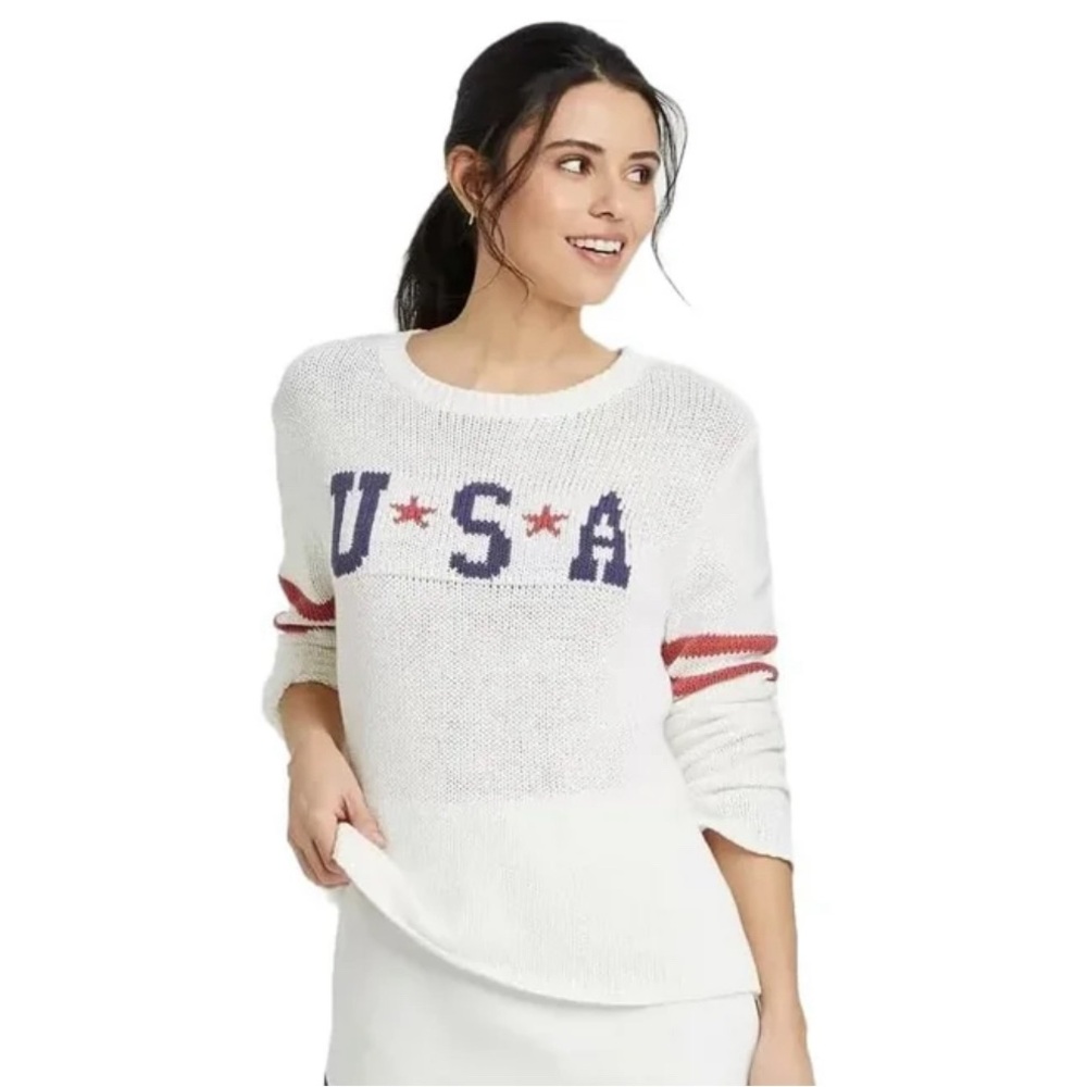 Grayson Threads Women's USA Stars Graphic Knit Sweater size XXL